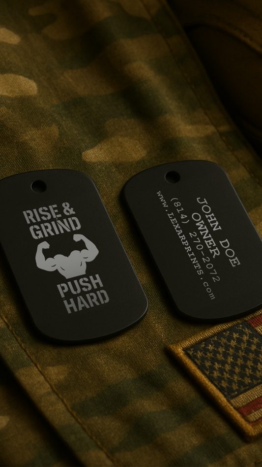 Rise & Grind Military Dog Tag